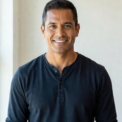 Portrait of a friendly Latino man in his forties in a casual henley shirt. He is a satisfied Stump Services Near Me customer in the Portland metro. His backyard stump was ground out and the surface roots chased in a single visit.